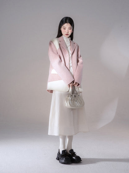 Bi-Color Nichi Oversize Unique Wool Coat