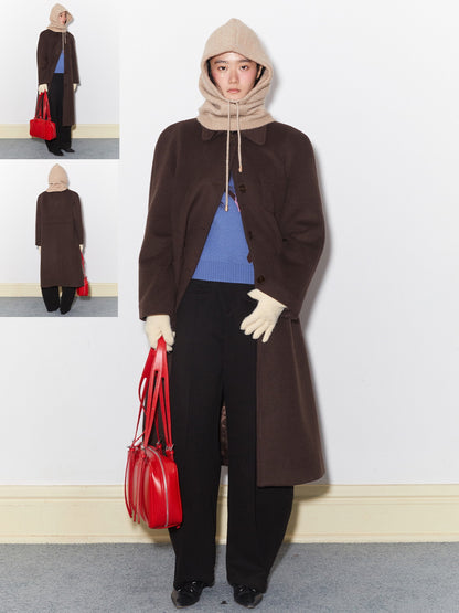 Wool Long Chic Simple Soutiencollar-Coat