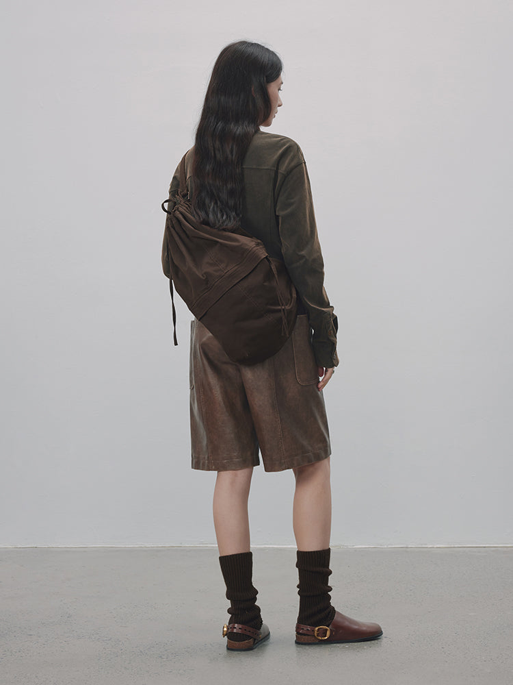 Leather Vintage Shoulder-Bag Backpack