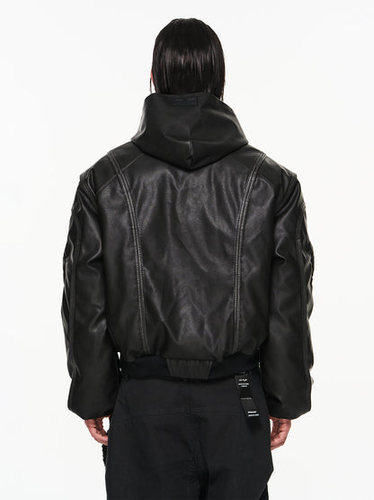 Hoodie Leather Cool Smooth Jacket