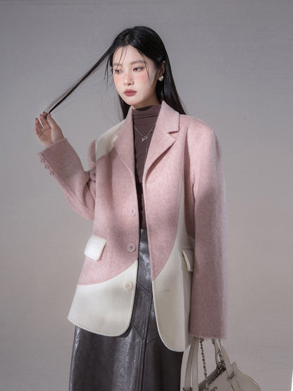 Bi-Color Nichi Oversize Unique Wool Coat