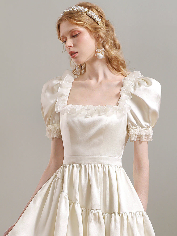 Asymétrie Frill dentelle Princess-Dress One-pièce