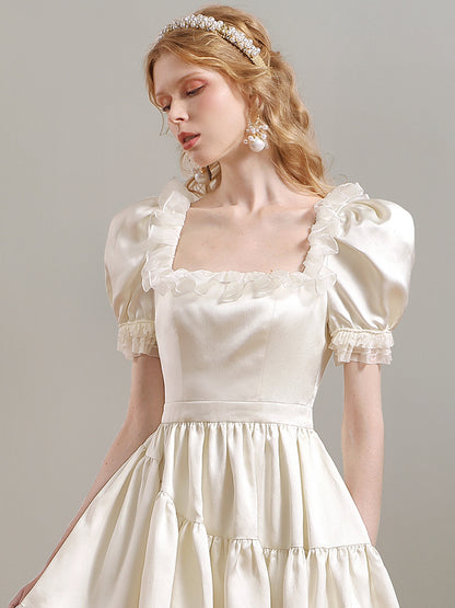 Asymétrie Frill dentelle Princess-Dress One-pièce