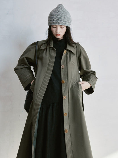 Chic Oversize Stitch Long-Coat