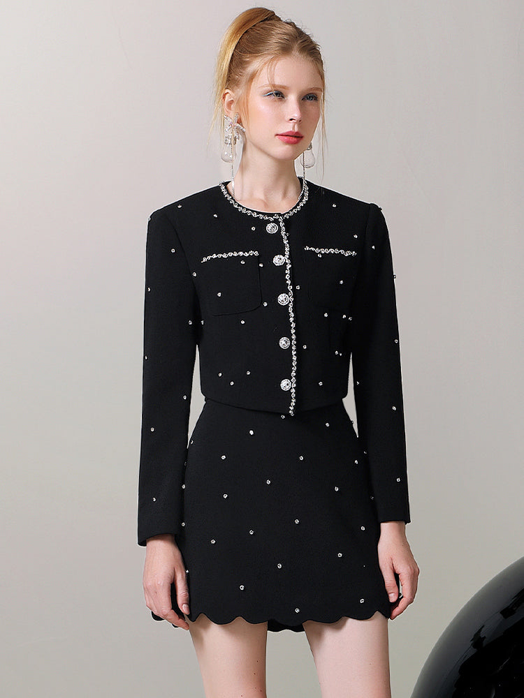 Jacket＆Mini-Skirt Pearl Suit Classy Studs Set-Up – ARCANA ARCHIVE