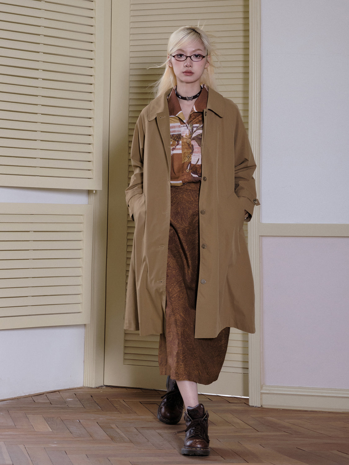 Formal Classu Simple Oversize Long-Coat Trench-Coat