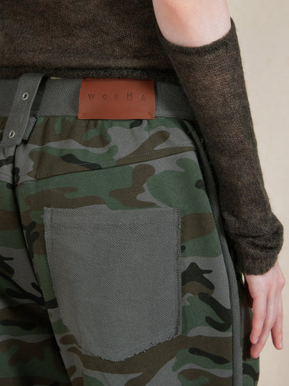 Camouflage Straight Casual Wide-Pants