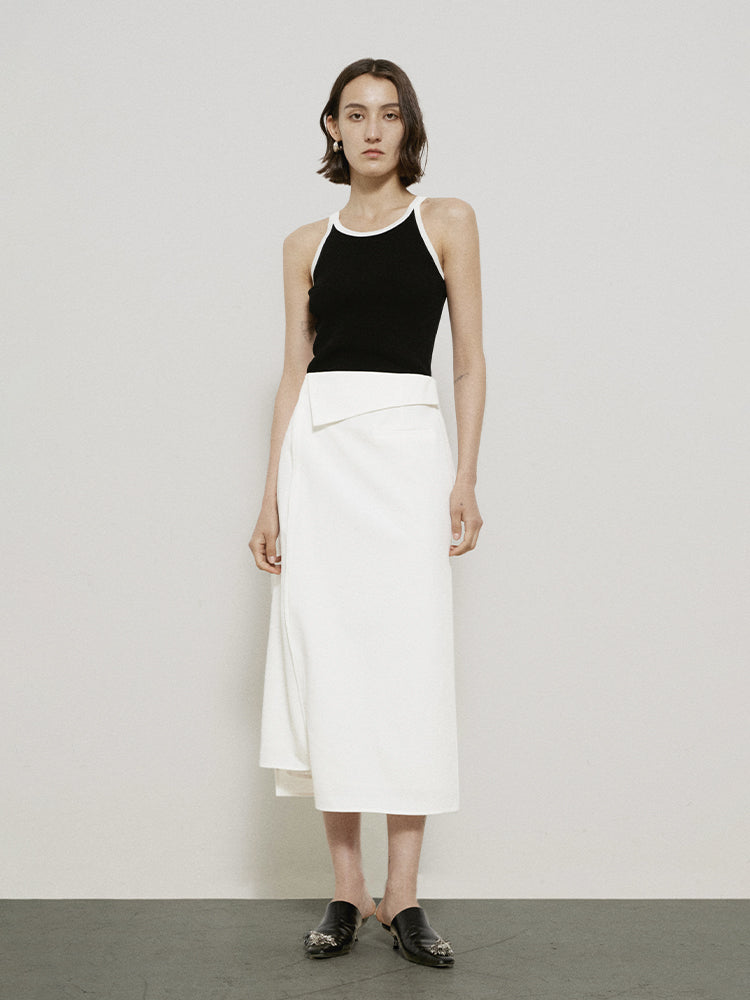 Natural Simple Chic Gilet&amp;Long-Skirt