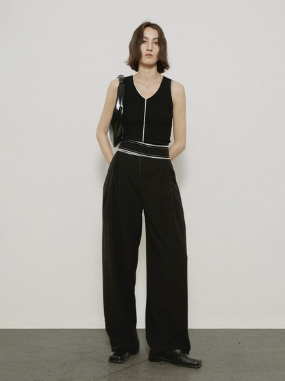 High-waist Straight Wide-leg Classy Chic Pants