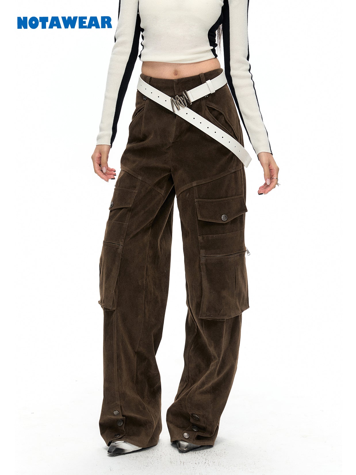 Side-Pocket Casual Wide Straight Cargo-Pants