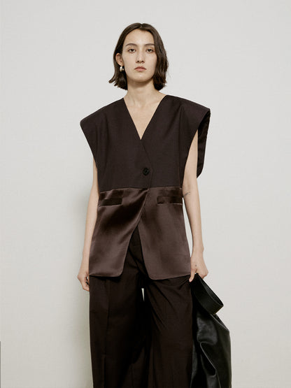 Oversize Nichi High-end Sleeveless Vest Gilet &amp; Pants