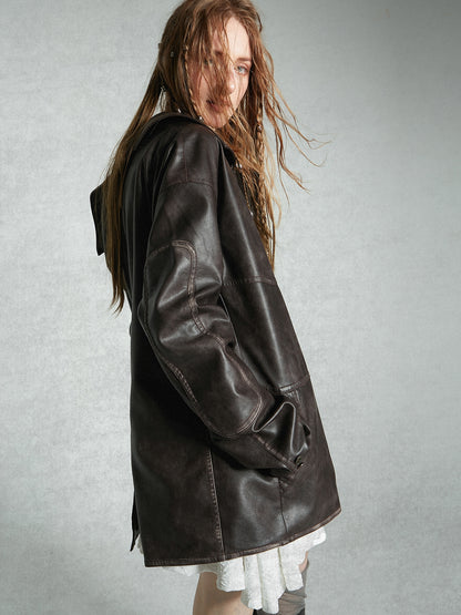 Leather Oversize Cool Loose Jacket