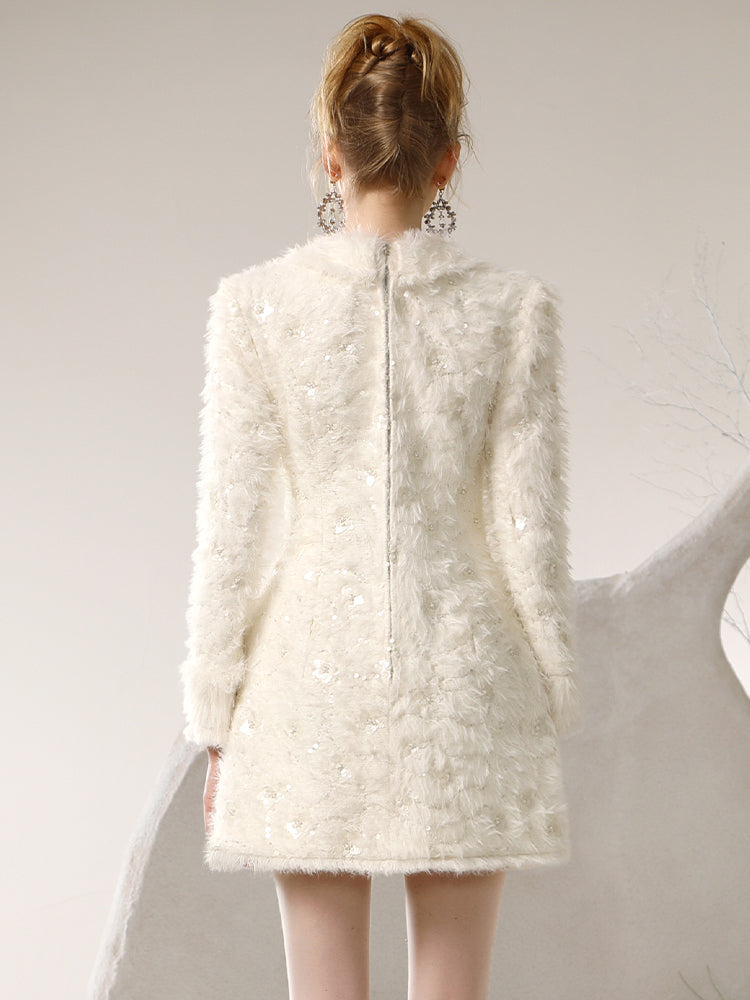 Fur Knit Wing Elegant One-Piece