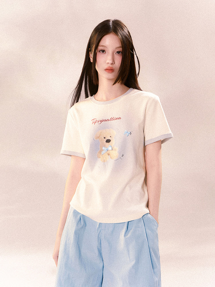 Retro Bear Fancy Casual T-Shirt