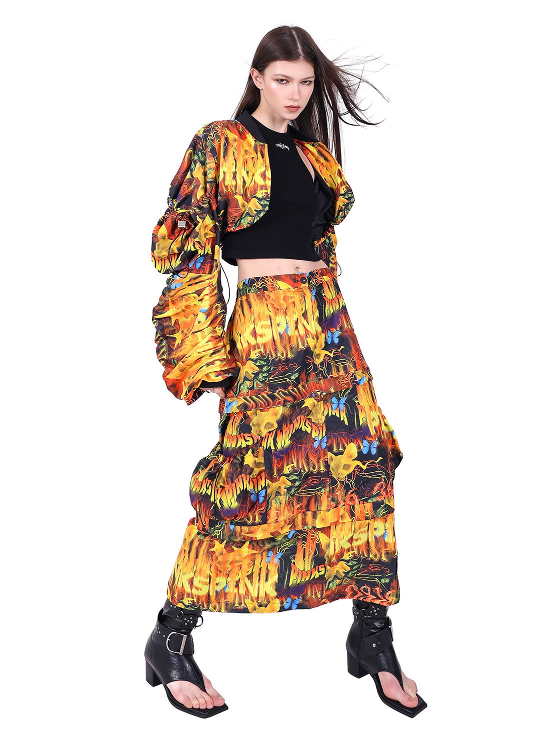 2Way Drawstring Fire Nichi Flashy Skirt