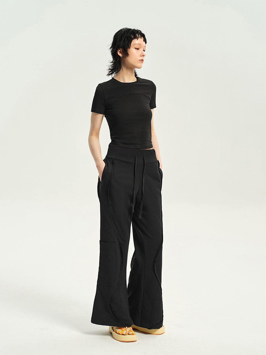 Pantalon occasionnel des nichi larges vagues