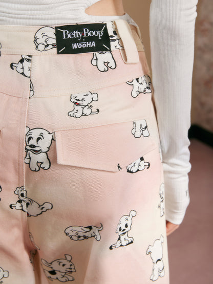 Hundetier mit hohem Girly-Hosen mit breitem Bein