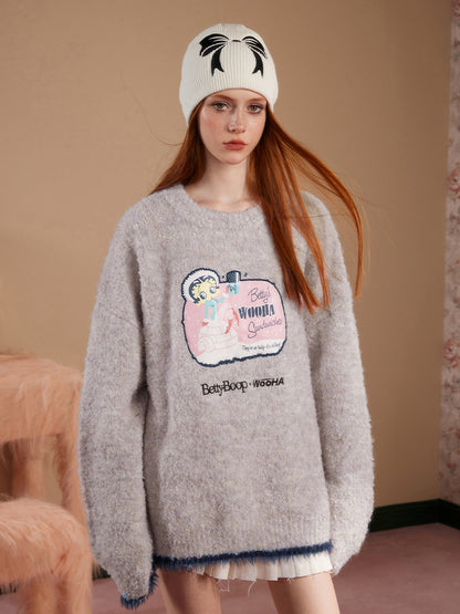 Betty Fluffily Oversize Casual Mohair-Knit