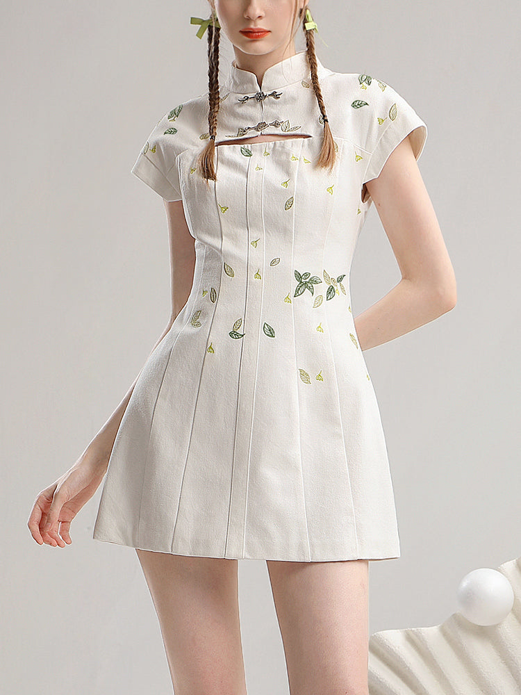 China Leaf Short Slim Chic Dress