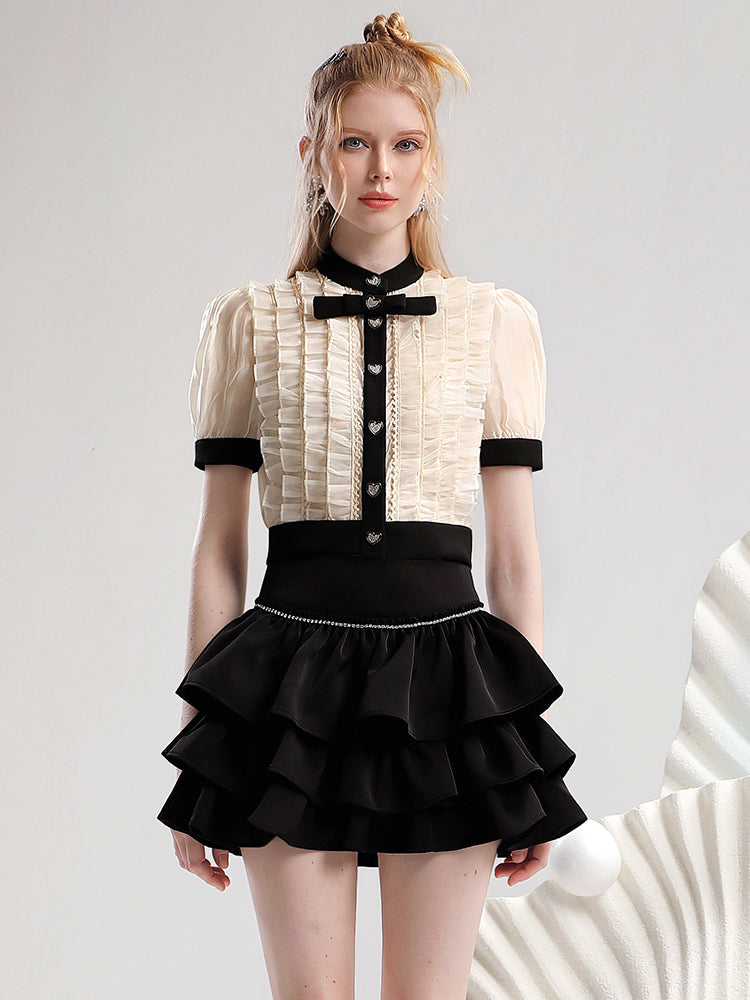 Tiered Frill Short Cute Mini-Skirt