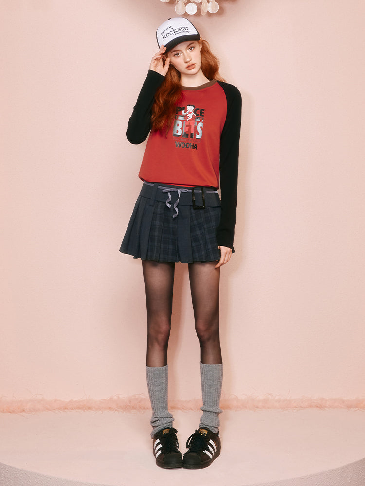 Betty Casual Crew-Neck Cotton Lont-T-Shirt