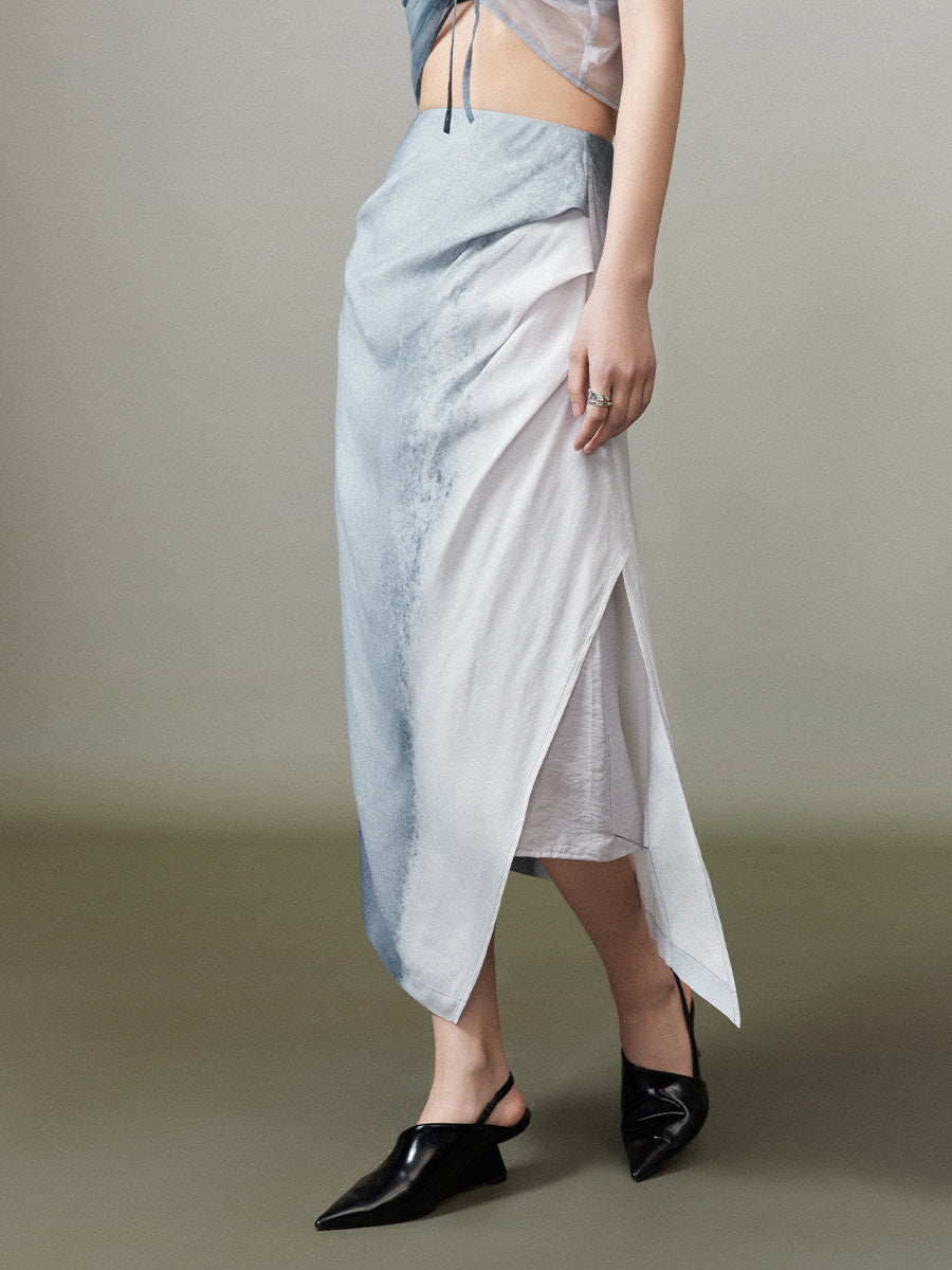 Ciffon Gradation A-Line Chic Classy Long-Skirt