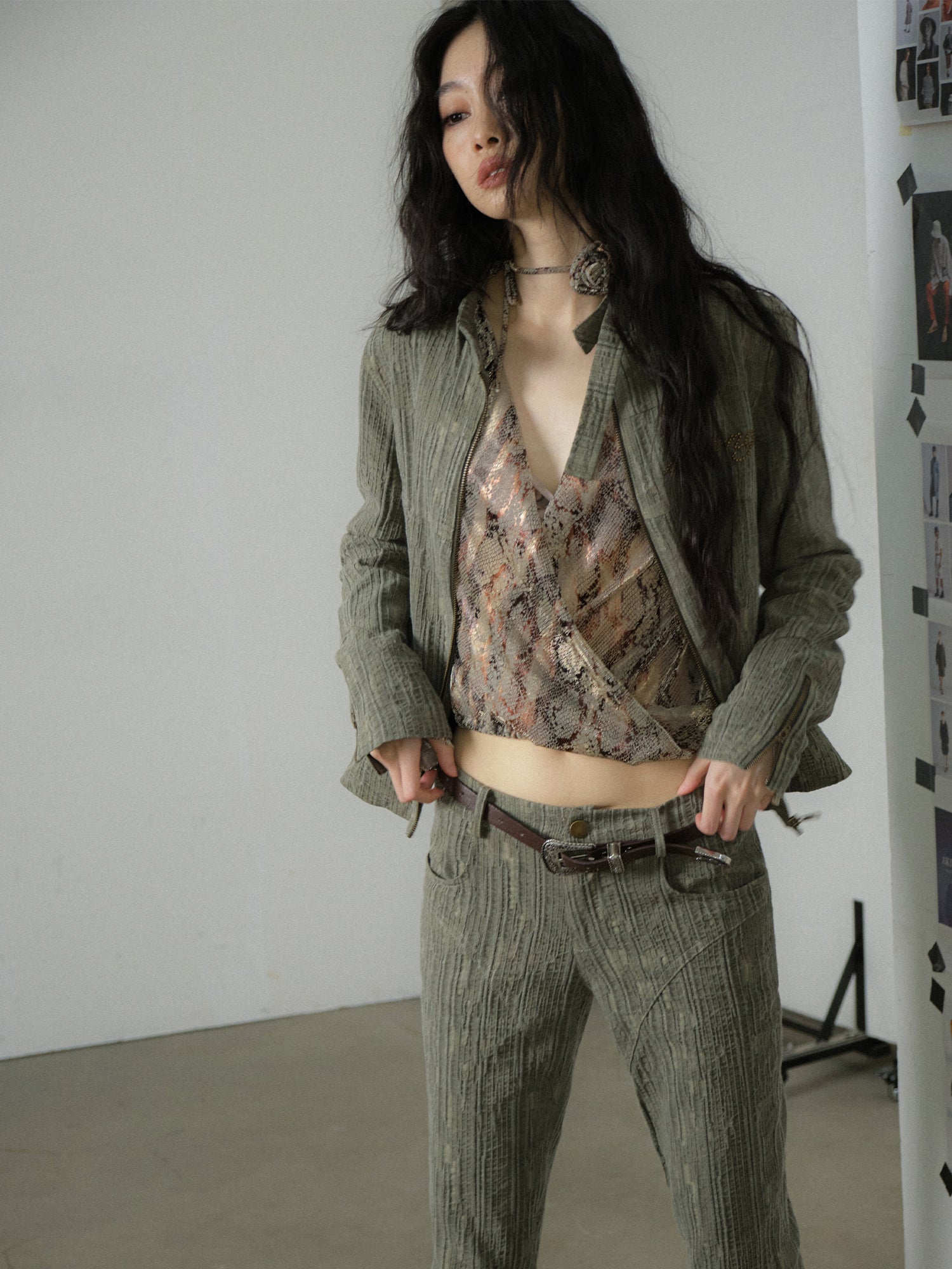 Retro Wrinkled Vintage Jacket&amp;Pants