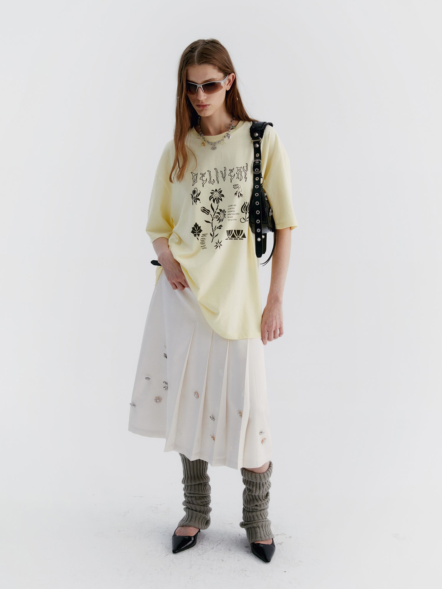 Unisex Oversize Retro Silhouette Print-T-shirt