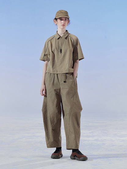 Natural Casual Loose Cover Plain Balloon-Pants