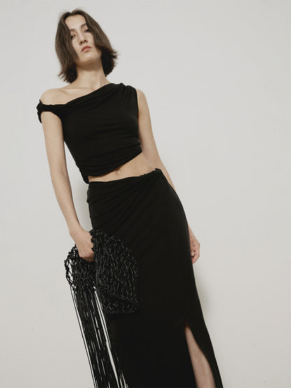 Sexy Slit Pian Slim Long-Skirt