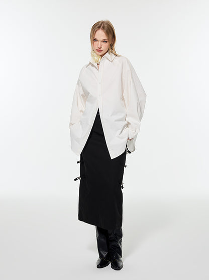 Oversize Vivd Loose Big-Silhouette Plain Shirt