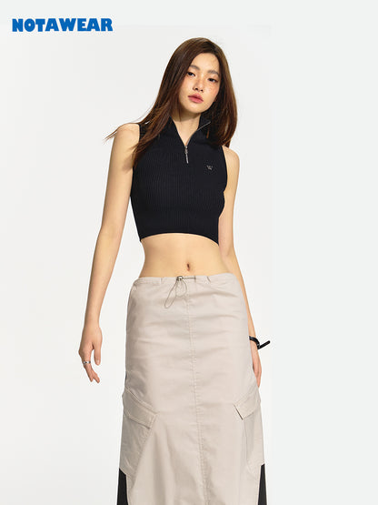 Sleevels Zip Cropped Summer-Knit