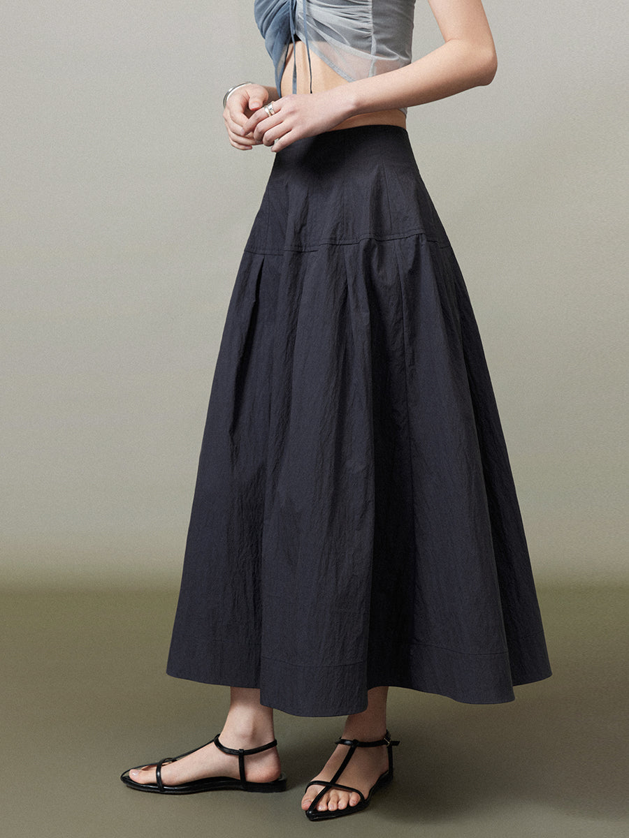 Simple Chic Flare Natural Long-Skirt