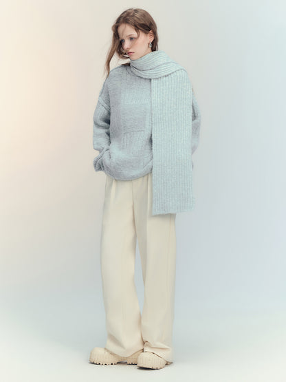 Velvet Simple Chic Rib-Knit Muffler