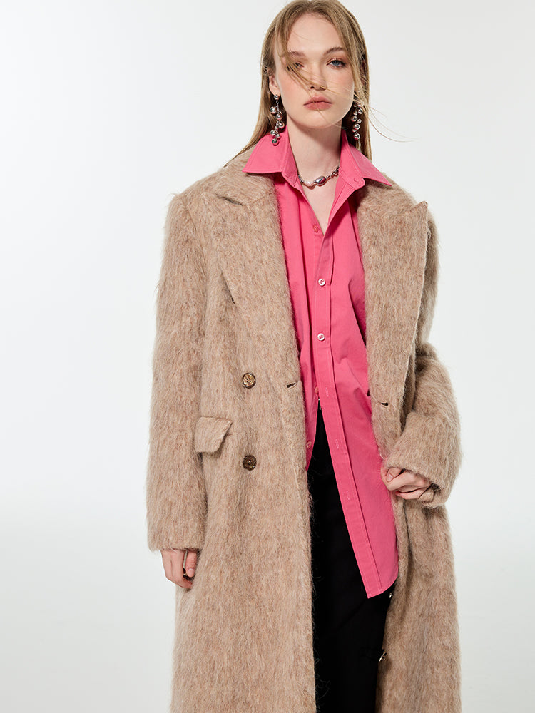 Wool Simple Oversize Retro Long-Coat