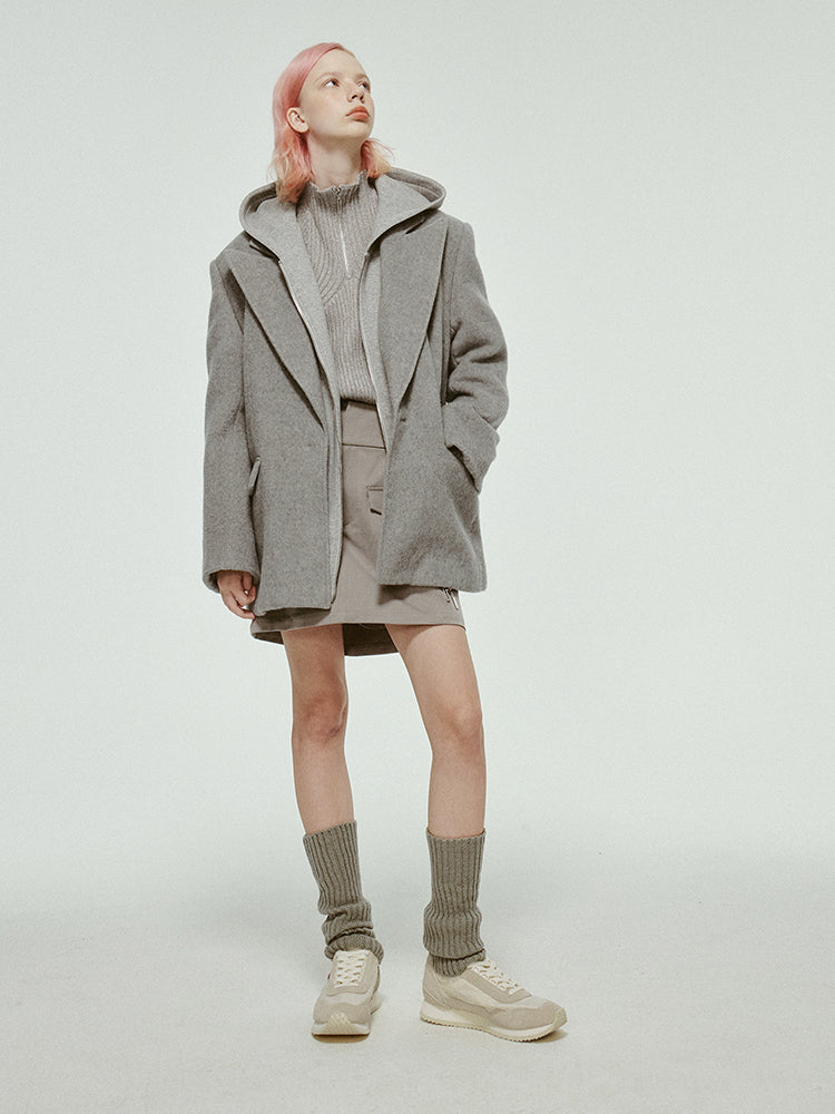 Oversize Plain Wool Loose Jacket