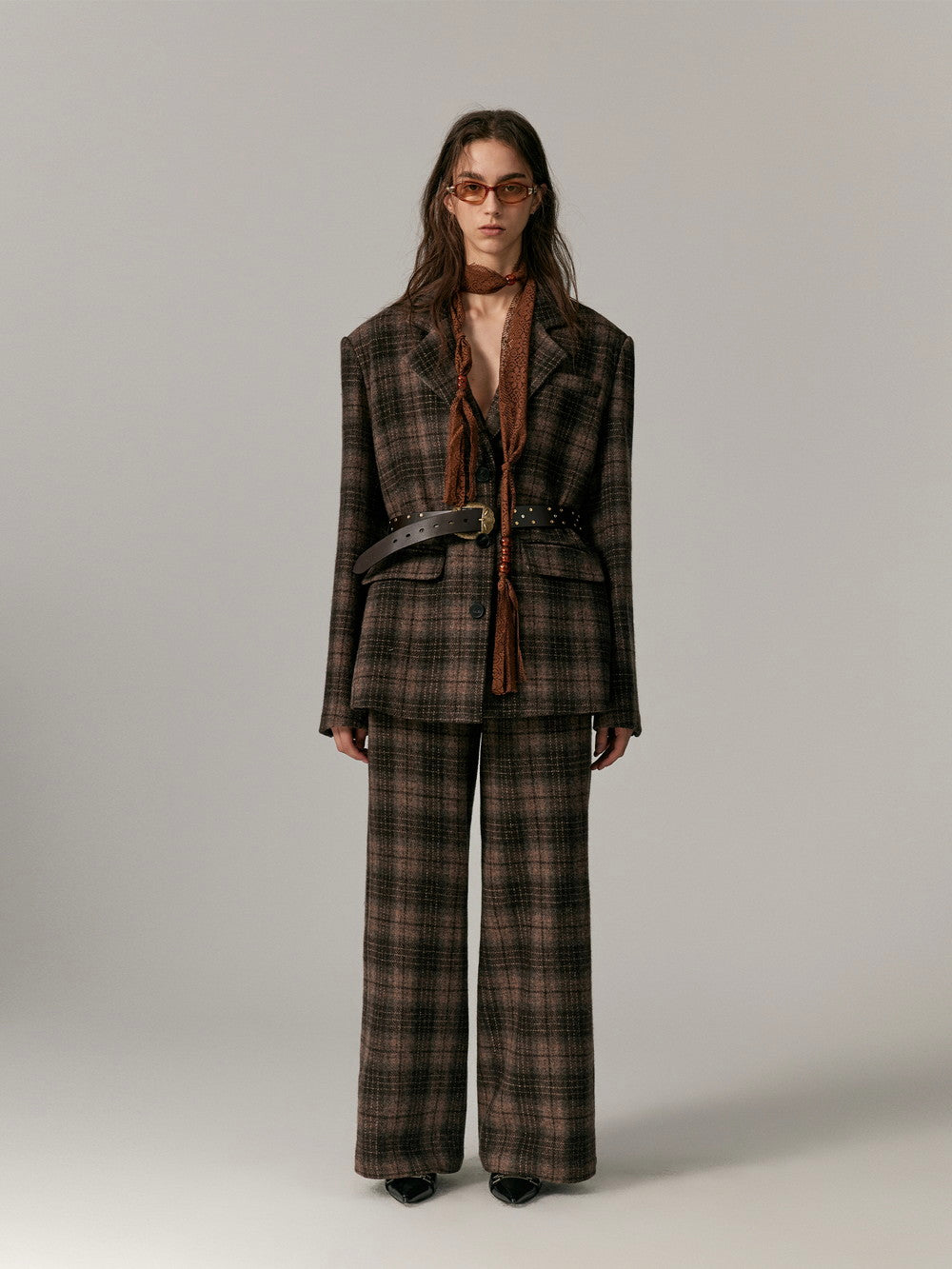 Checked Wool Classy Warm Retro Flare-Pants