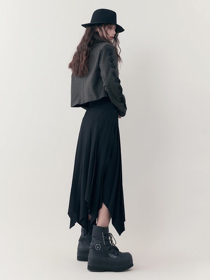 Asymmetry Plain Simple Flare Long-Skirt