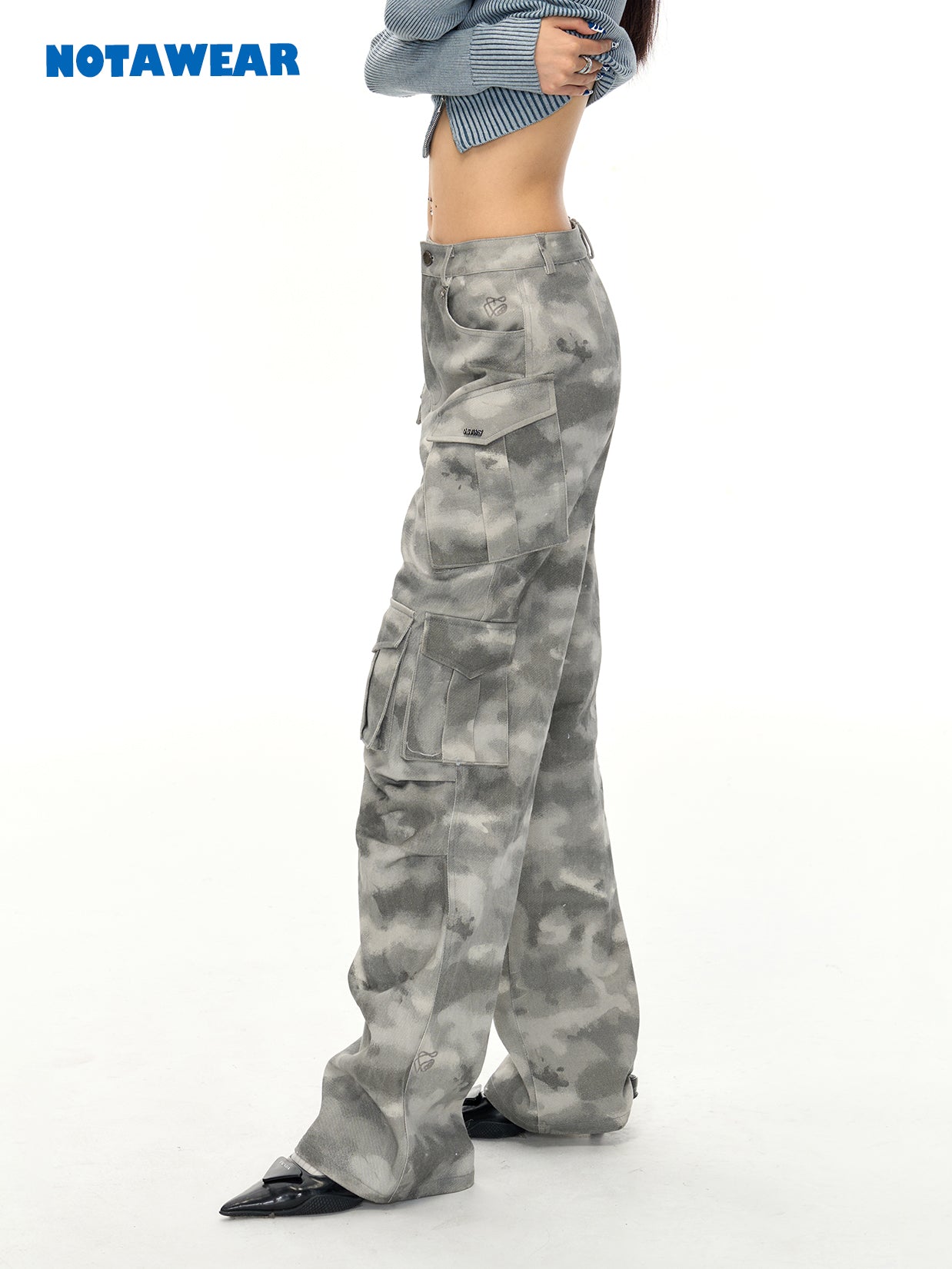 Camouflage de poche latérale Casual Wide Sporty Cargo-Pants