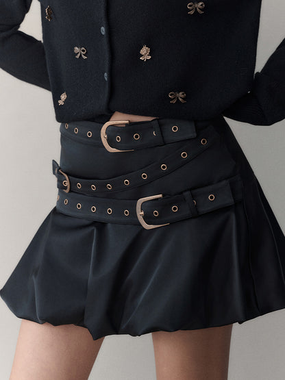 Belt  Nichi Short Flare Mini-Skirt