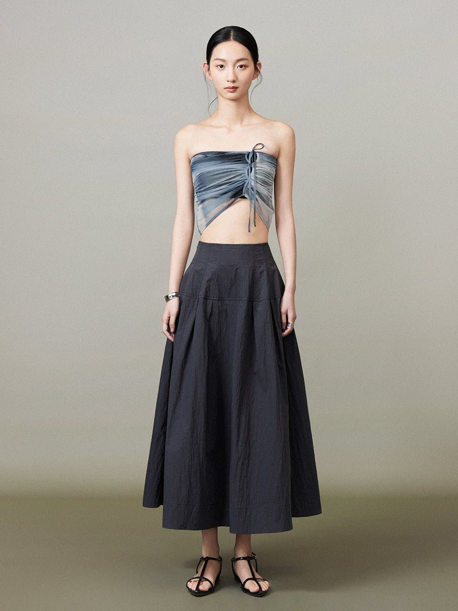 Simple Chic Flare Natural Long-Skirt