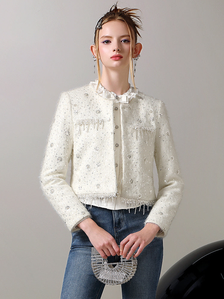 Beads Bijou Cute Short Jacket