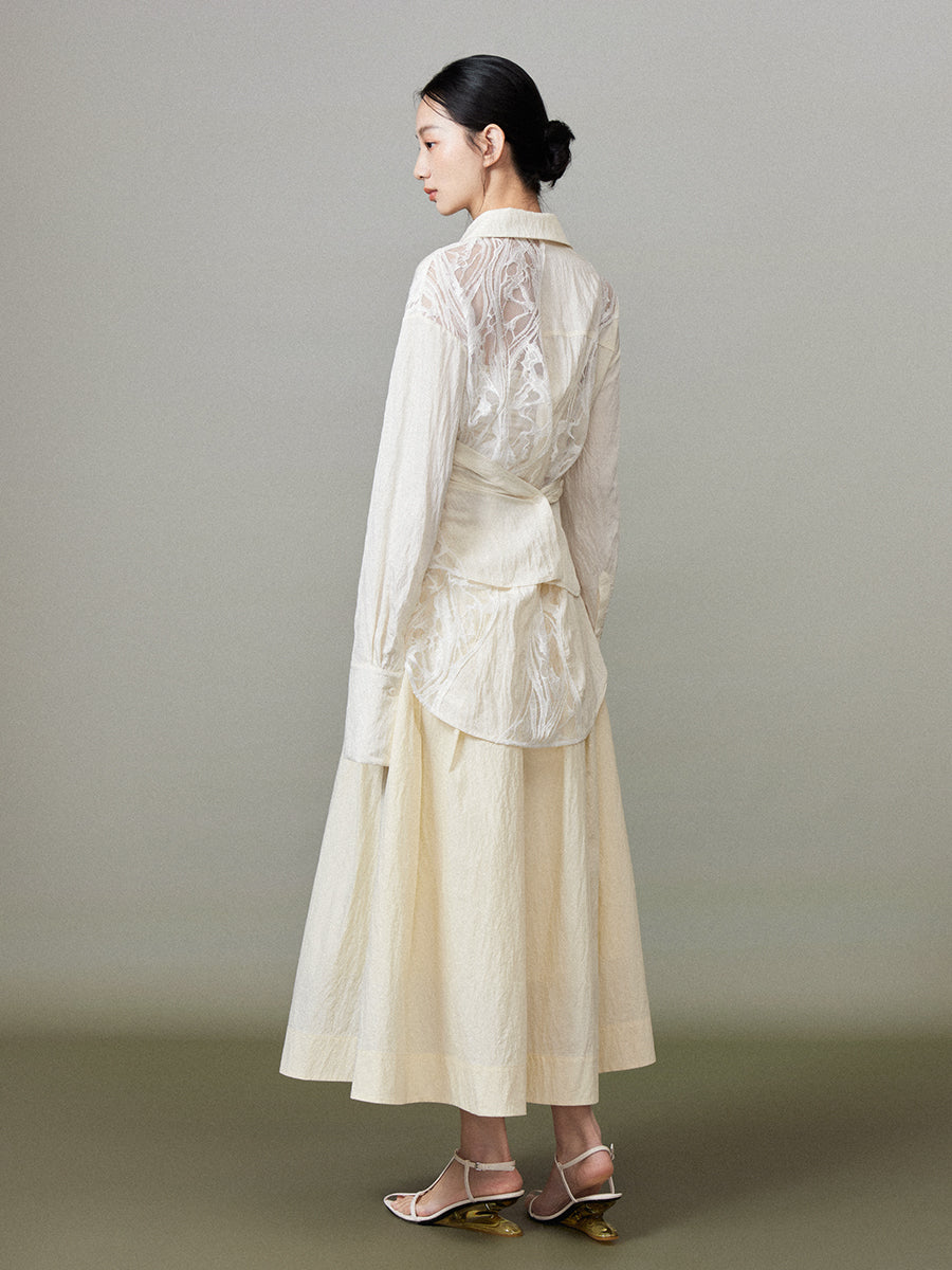 Nichi Lace Oversize Feminine Shirt