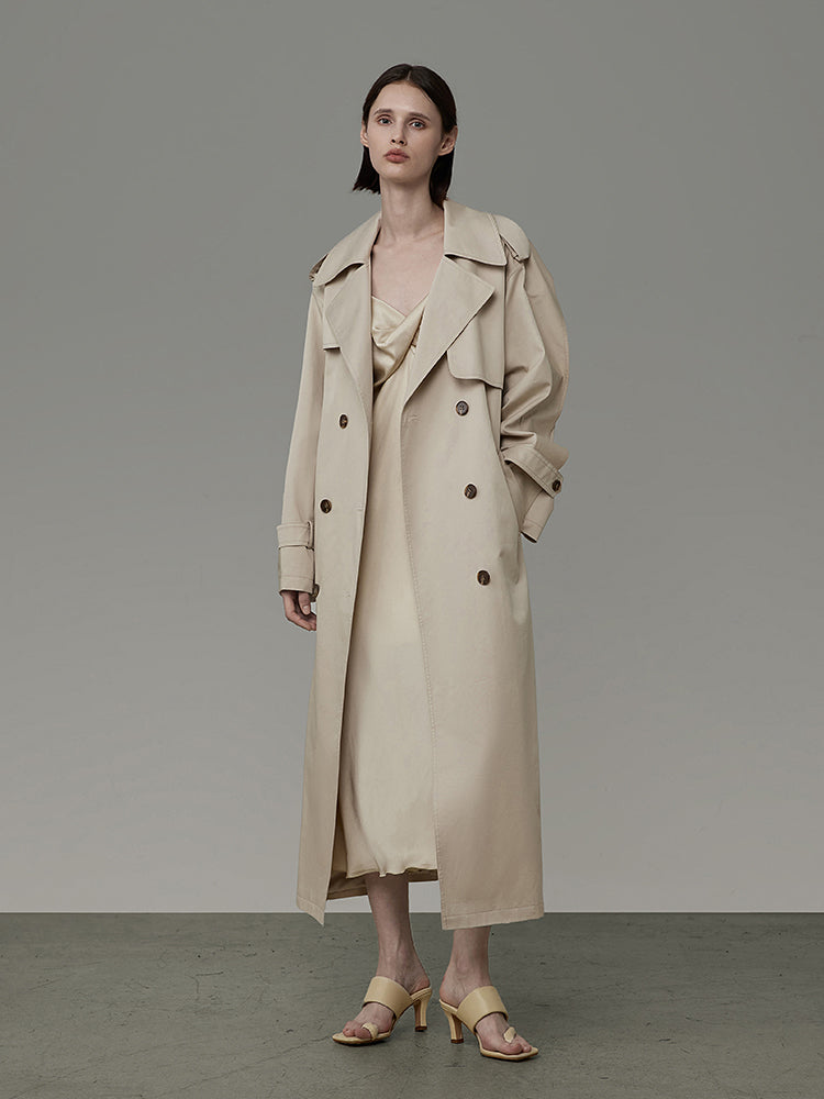 Long Formal Plain Classy Trench-Coat