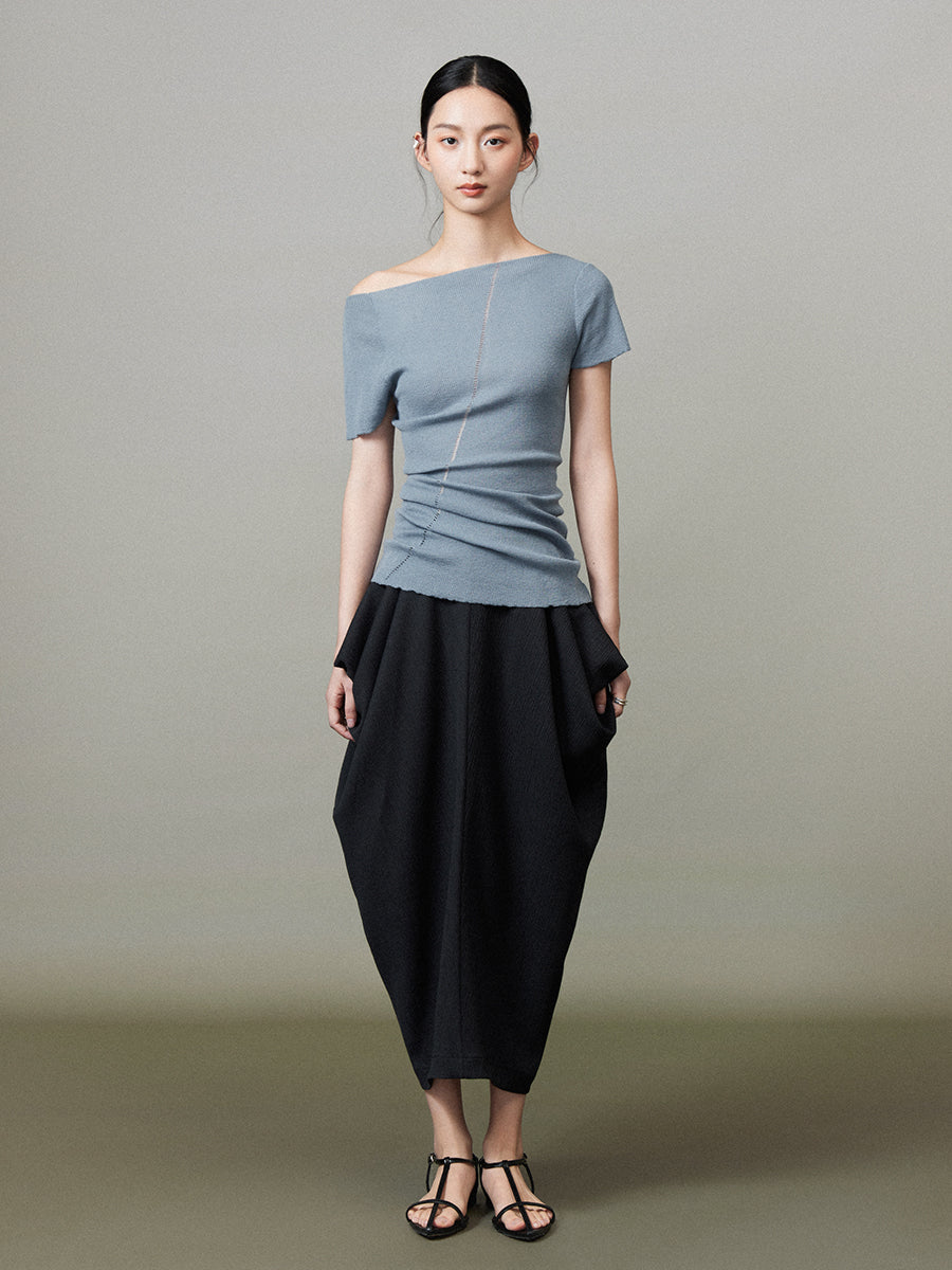 One-Shoulder-Asymmetrie enge einfache Cutsew