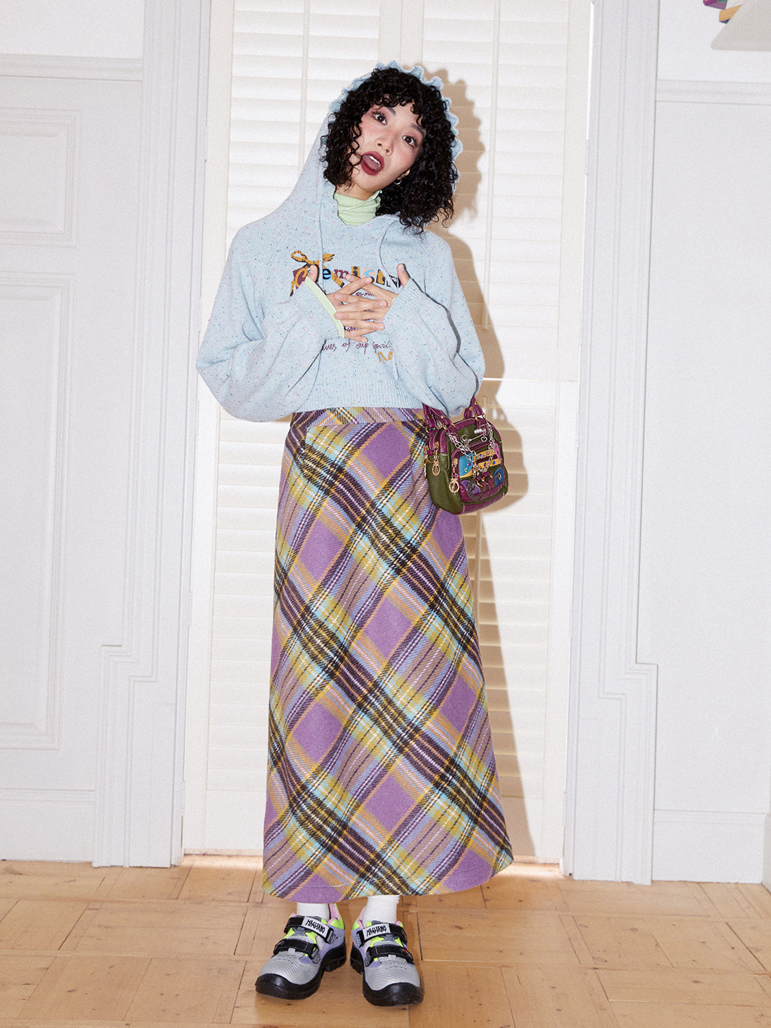 Classy Retro High-Waist Wool Flare Long-Skirt