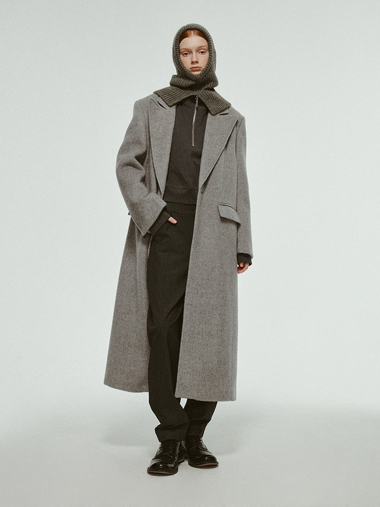 High-End Wool Simple Chic Long-Coat