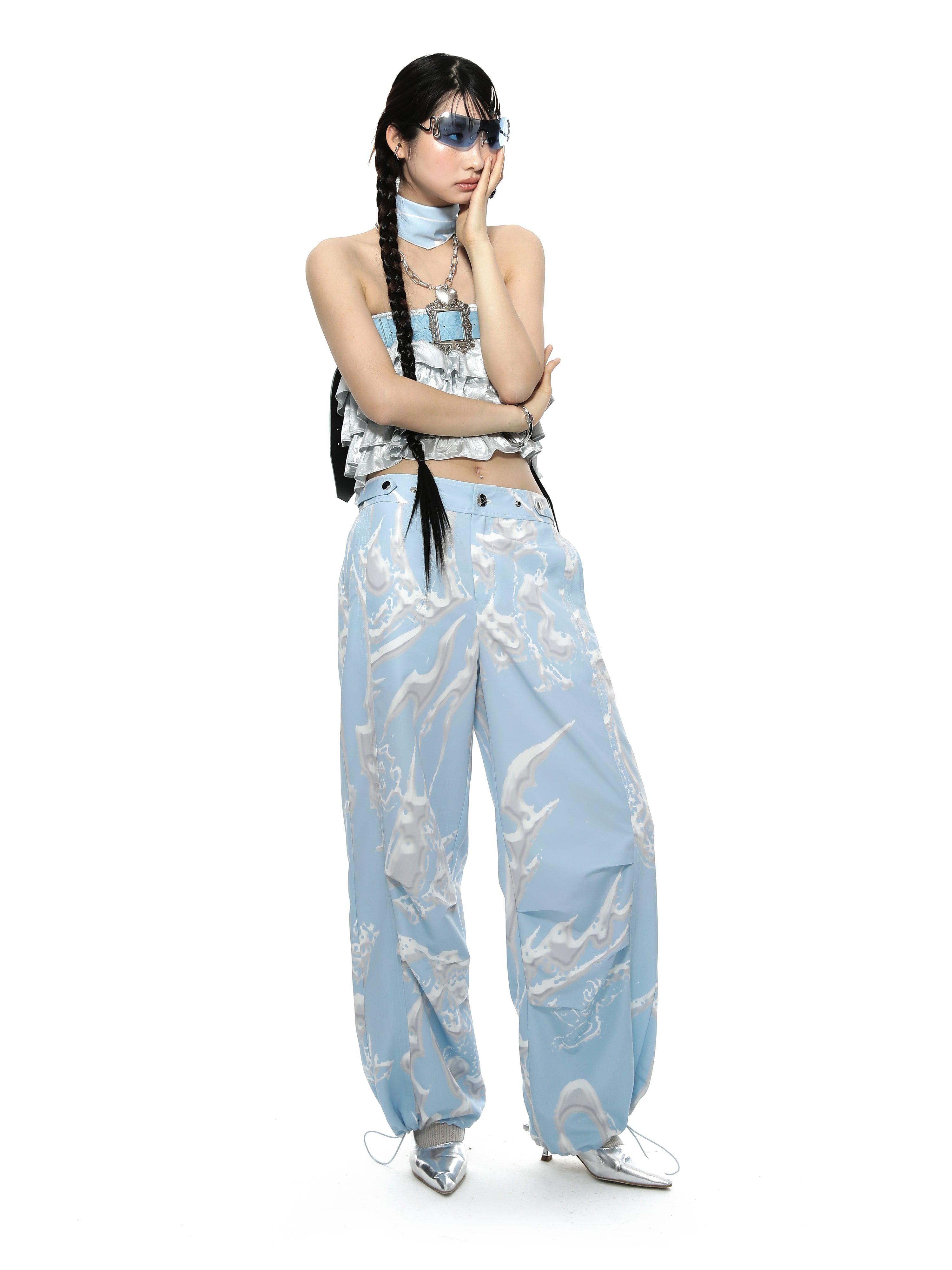 Drawstring 2way Wide Casual Cute Pants