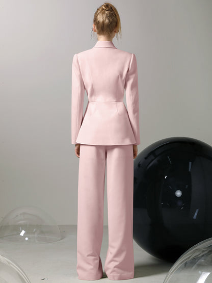 Jacket&amp;Wide-Pants Suit 3D Flower Elegant Nichi Set-Up