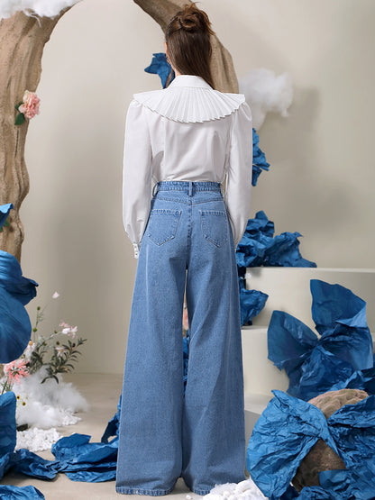 Denim Flare Bijou Nichi Chain Wide-Pants